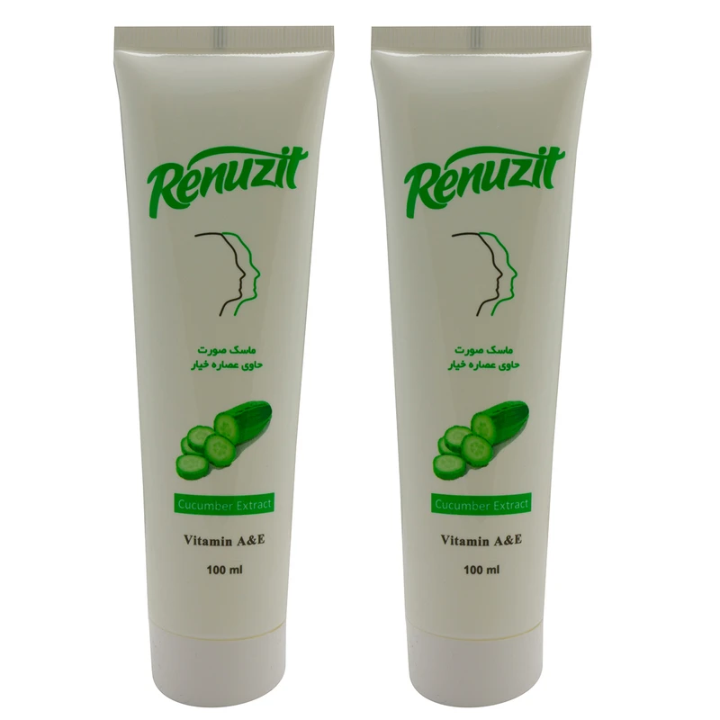 ماسک صورت رینو زیت مدل خیار حجم 100 میلی لیتر مجموعه 2 عددی