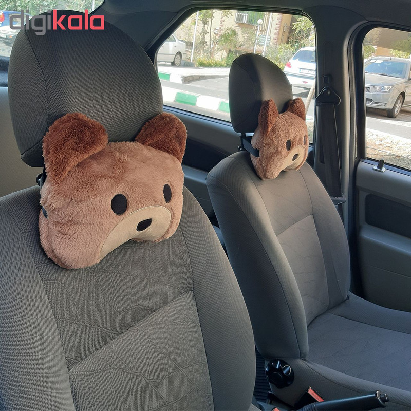 پشت گردنی صندلی خودرو طرح خرس کد 025 بسته دو عددی
