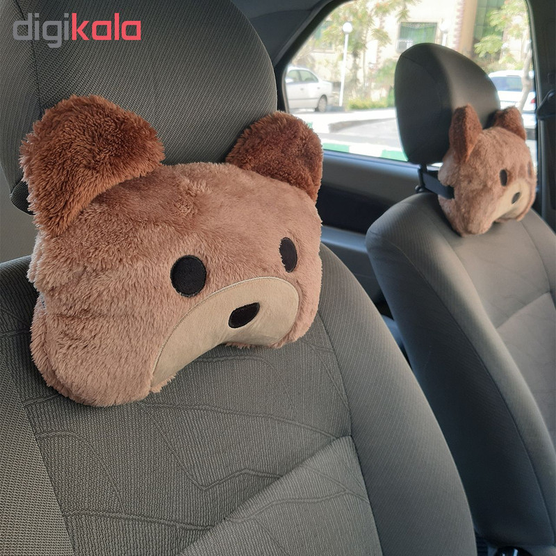 پشت گردنی صندلی خودرو طرح خرس کد 025 بسته دو عددی