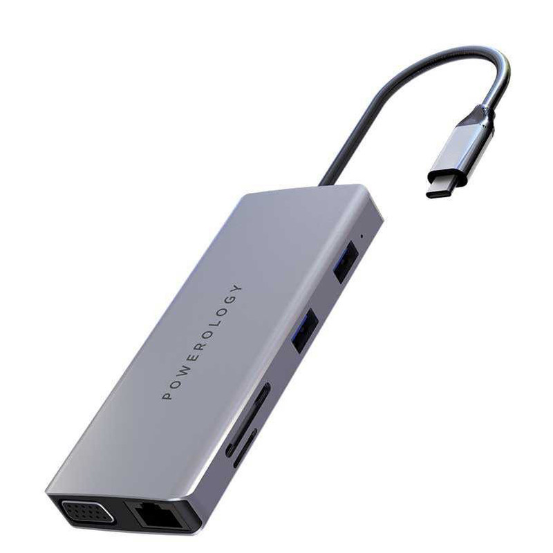 هاب 11 پورت USB-C پاورلوژی مدل P11CHBGY-01