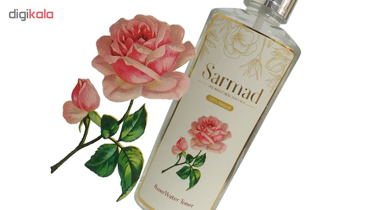 تونر پاک کننده صورت سرمد مدل ROSE WATER حجم 140 میلی لیتر