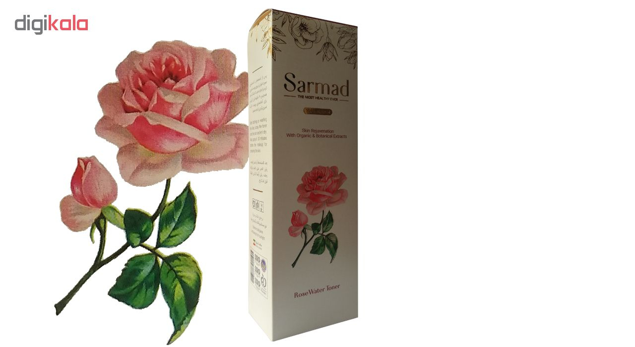 تونر پاک کننده صورت سرمد مدل ROSE WATER حجم 140 میلی لیتر