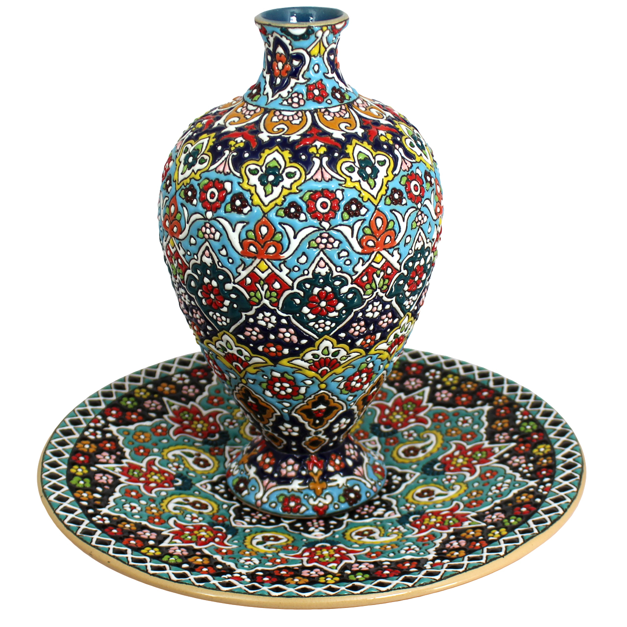 ست میناکاری دست نگار کد 01-17 مجموعه 2 عددی 