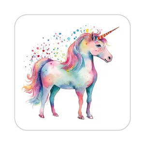 زیر لیوانی کاکتی طرح اسب تک شاخ و یونیکورن مدل mp31736