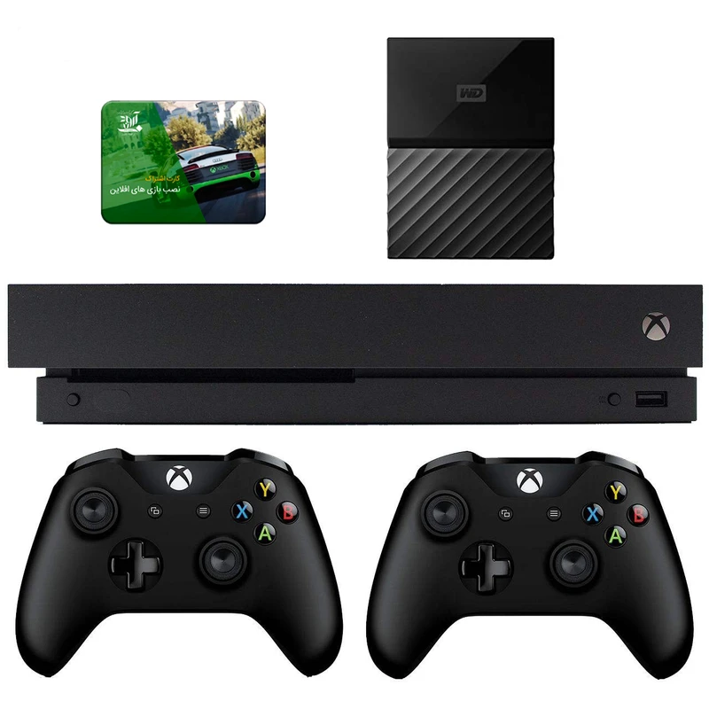 مجموعه کنسول بازی مایکروسافت مدل Xbox One X ظرفیت ۱ ترابایت به همراه ۱۰۰ عدد بازی