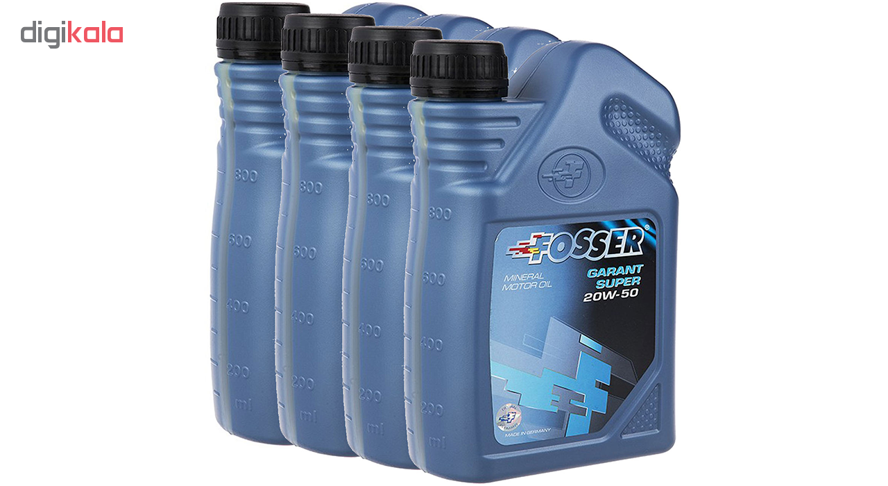 روغن موتور خودرو فوسر مدل Garant Super 20W-50 حجم 1 لیتر بسته 4 عددی