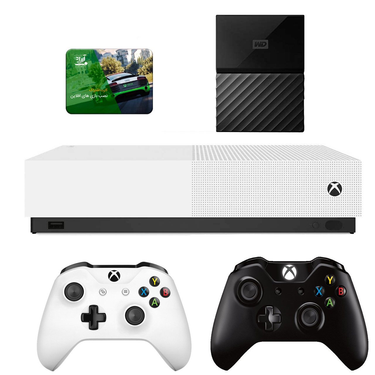 مجموعه کنسول بازی مایکروسافت مدل Xbox One S All Digital ظرفیت 1 ترابایت به همراه 100 عدد بازی