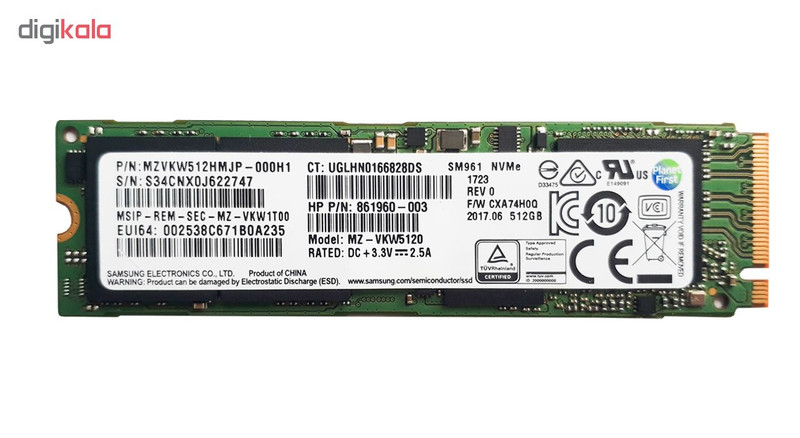 اس اس دی اینترنال سامسونگ مدل NVME ظرفیت 512 گیگابایت 1