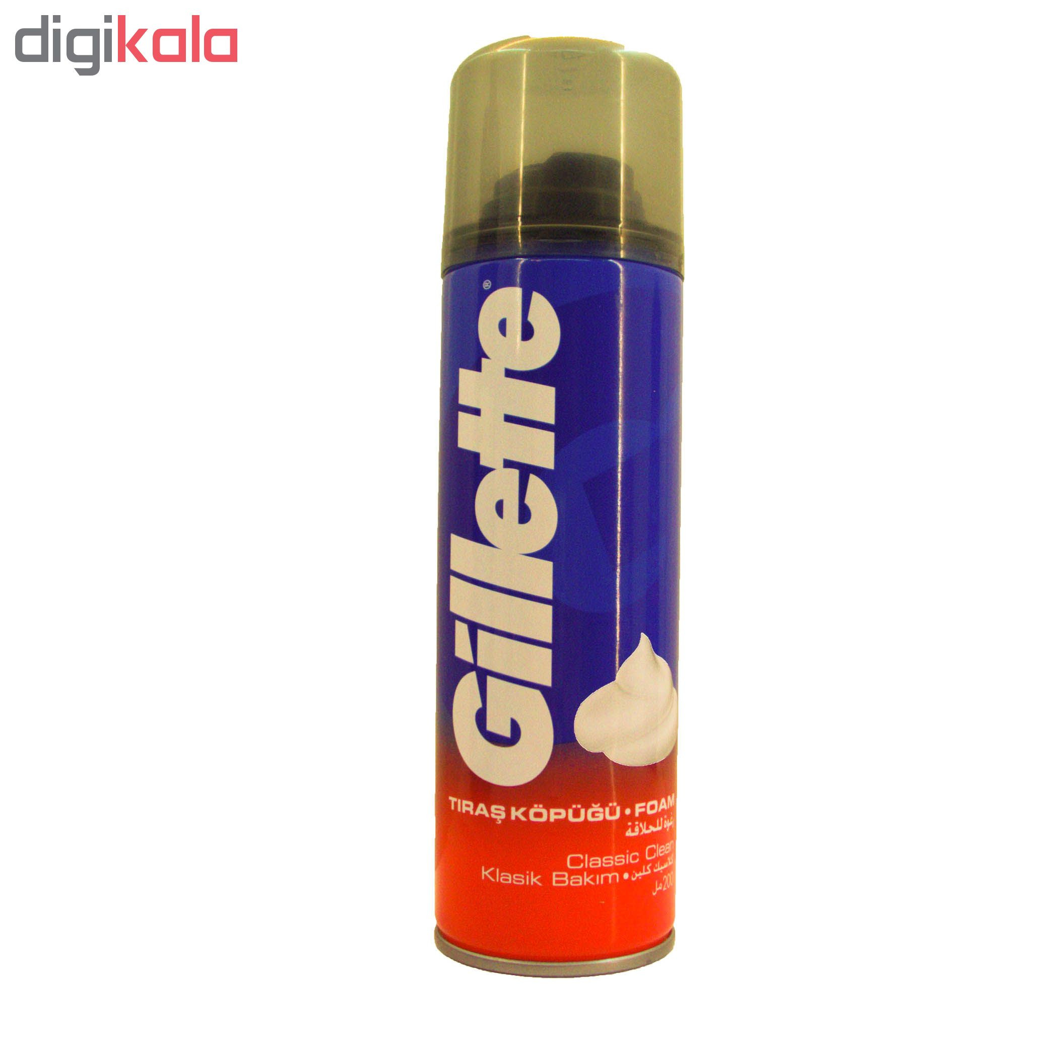 فوم اصلاح ژیلت مدل Classic Clean حجم 200 میلی لیتر فوم اصلاح ژیلت مدل Classic Clean حجم 200 میلی لیتر
