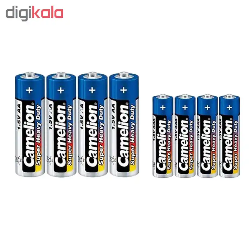 باتری قلمی و نیم قلمی کملیون مدل Super مجموعه 8 عددی