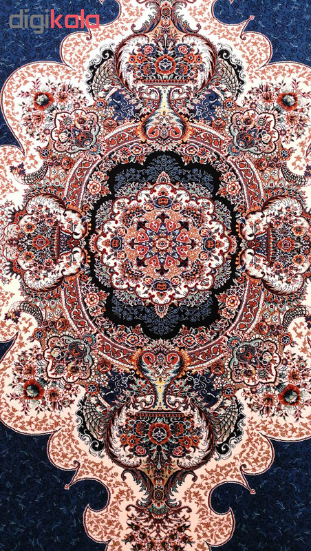 فرش ماشینی زمرد مشهد مدل گلایل زمینه آبی