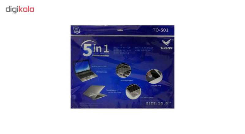 محافظ صفحه نمایش و پشت لپ تاپ مدل TO-501 مناسب برای لپ‌ تاپ 15.6 اینچ به همراه محافظ کیبورد و ماوس پد