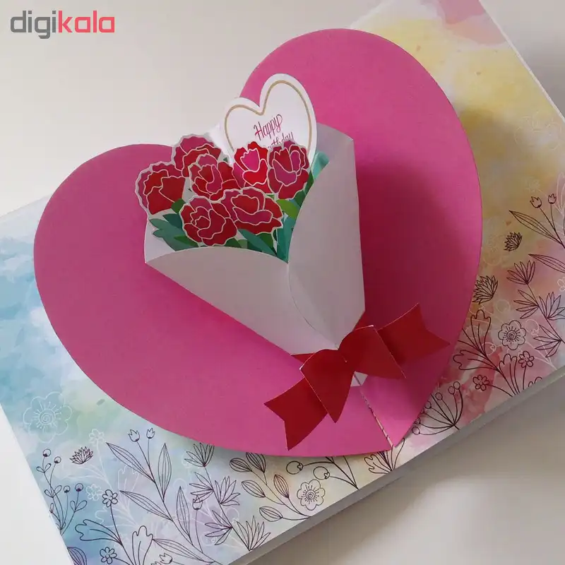 کارت پستال سه بعدی طرح دسته گل کد CP006