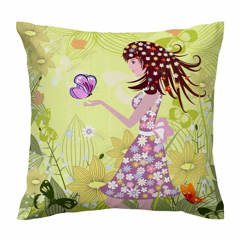 کاور کوسن طرح دختر دامن گلی کد 962