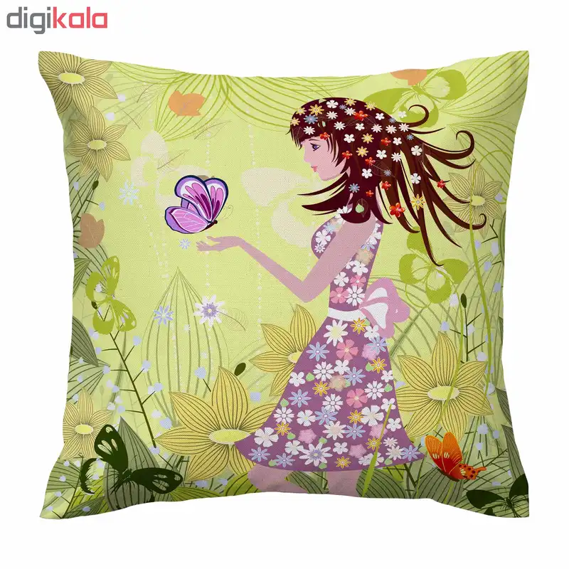کاور کوسن طرح دختر دامن گلی کد 962