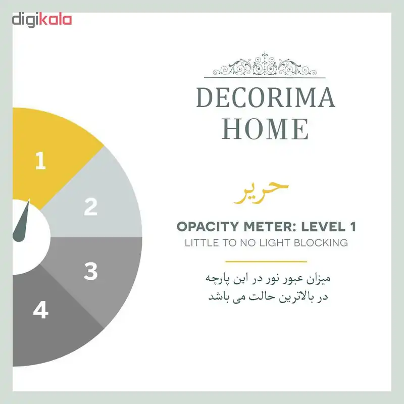 پرده دکوریما مدل PuroGommino سایز 280*140 سانتی متر