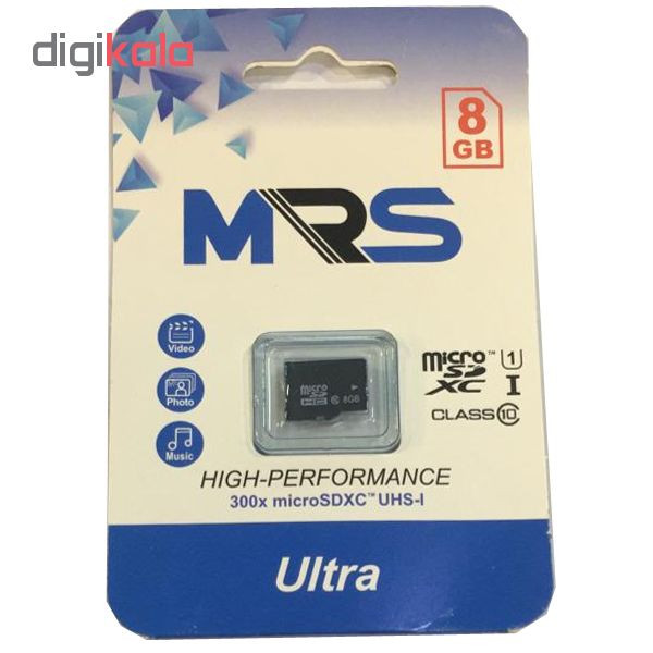 کارت حافظه‌ microSDHC ام آر اس مدل IP22 کلاس 10 استاندارد UHS-I U1 سرعت 80MBps ظرفیت 8 گیگابایت