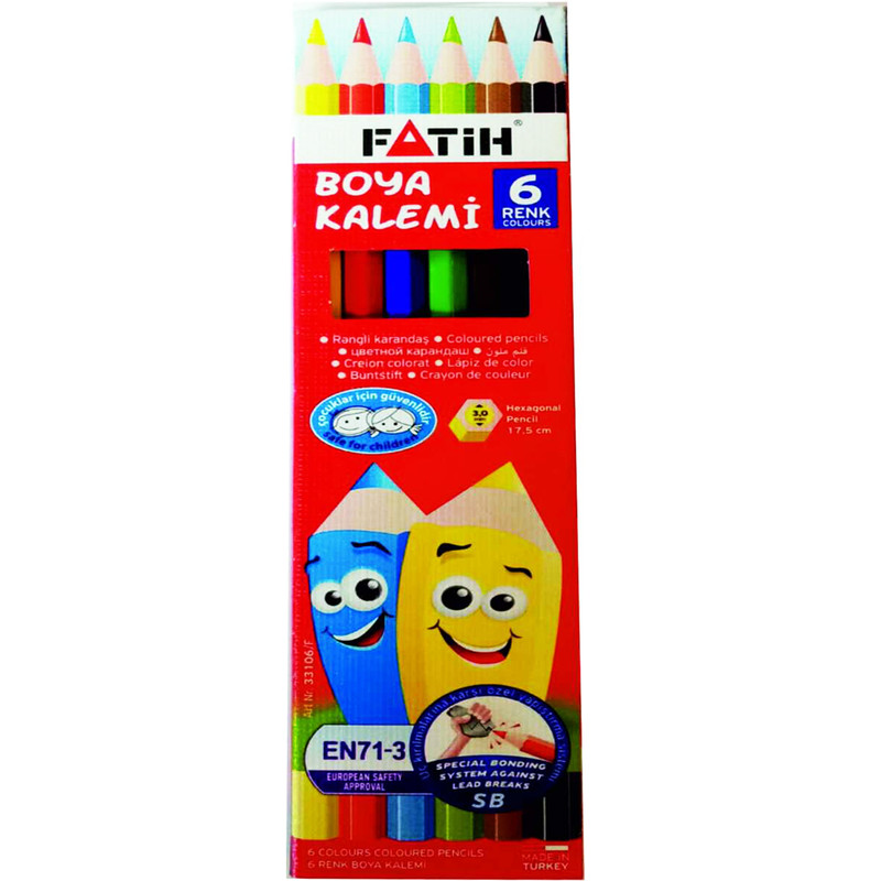 مداد رنگی 6 رنگ فاتح کد 06