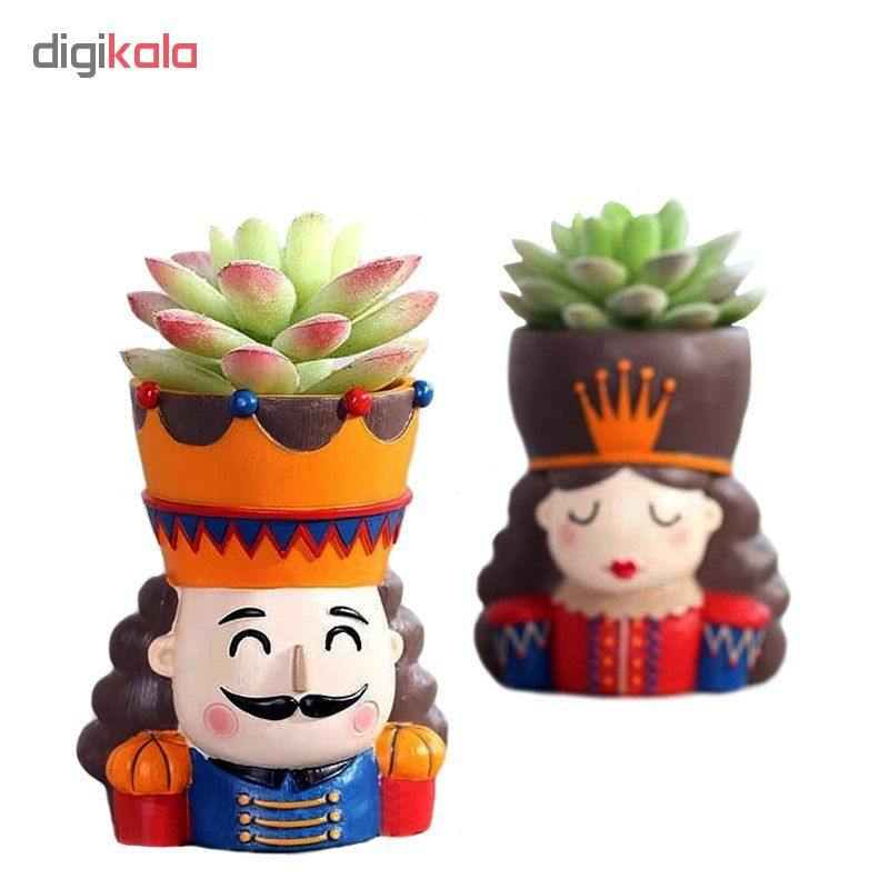گلدان طرح پادشاه و ملکه مجموعه 2 عددی