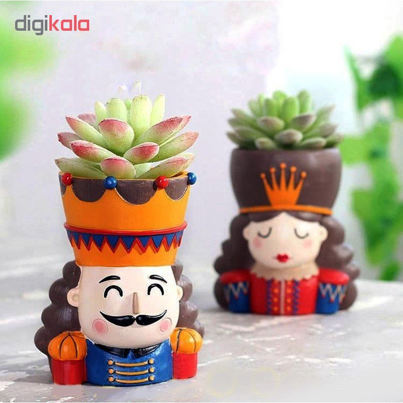 گلدان طرح پادشاه و ملکه مجموعه 2 عددی