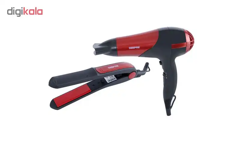 مجموعه سشوار و اتو مو جی پاس مدل GHF86036