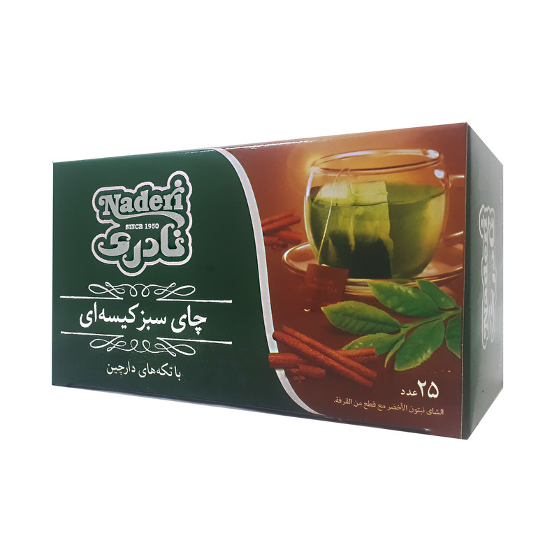 چاي سبز كيسه اي با طعم دارچين نادري بسته 25 عددي