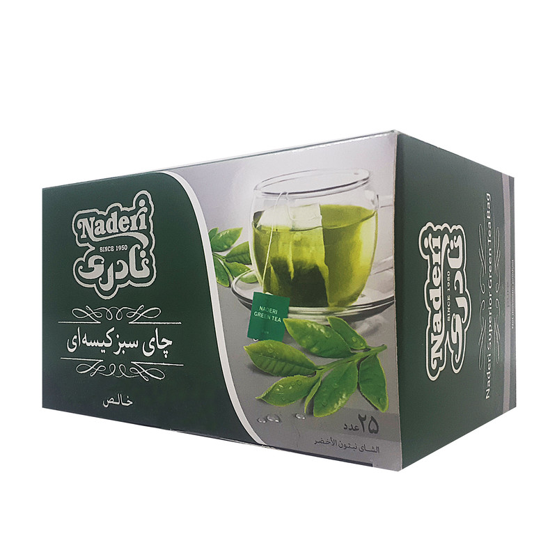 چاي سبز خالص كيسه اي نادري بسته 25 عددي