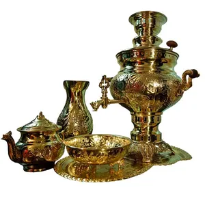سرویس سماور ذغالی کد 852 ظرفیت 6 لیتر