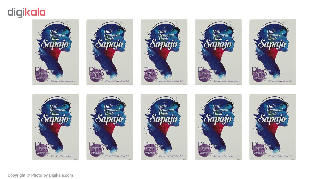 ماسک موبر ساپاژو مدل Protein and Vitamin مقدار 50 گرم بسته 10 عددی