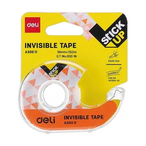 چسب نواری دلی مدل INVISIBLE TAPE عرض 1.8 سانتی متر به همراه پایه چسب