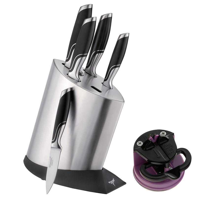 سرویس چاقو آشپزخانه 7 پارچه وینر کد W7336PU به همراه چاقو تیزکن