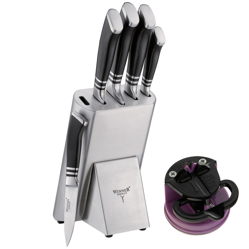 سرویس چاقو آشپزخانه 7 پارچه وینر کد W7337PU به همراه چاقو تیز کن