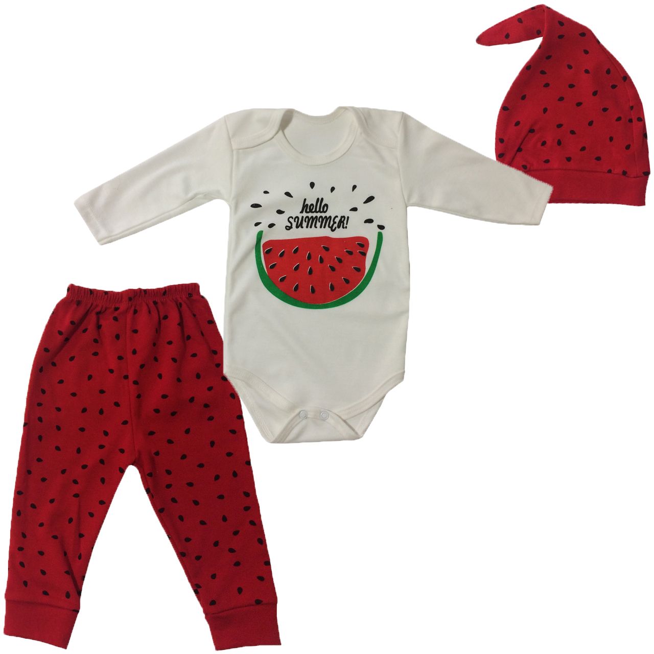 ست 3 تکه لباس نوزادی مدل هندوانه یلدا 347 - - 6