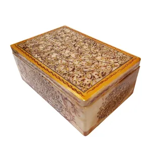 جعبه سنگ مرمر طرح گل ریز مدل 3001510