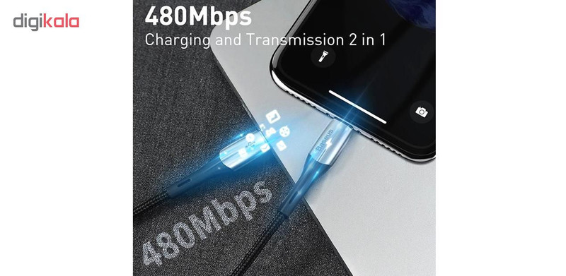 کابل تبدیل USB به لایتنینگ باسئوس  مدل CALSP-C طول 2 متر