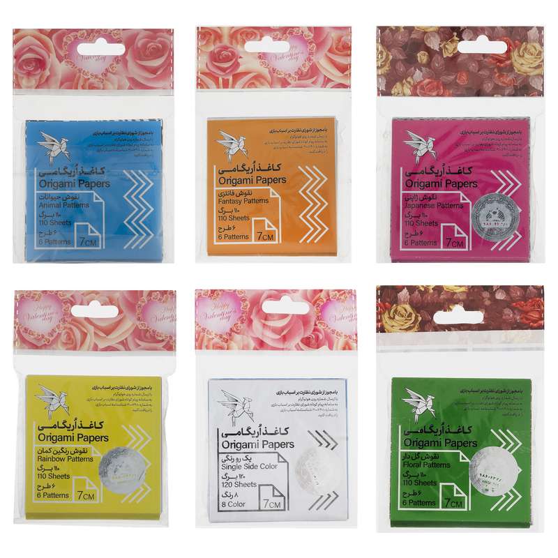 کاغذ اوریگامی کد 132 مجموعه 6 عددی