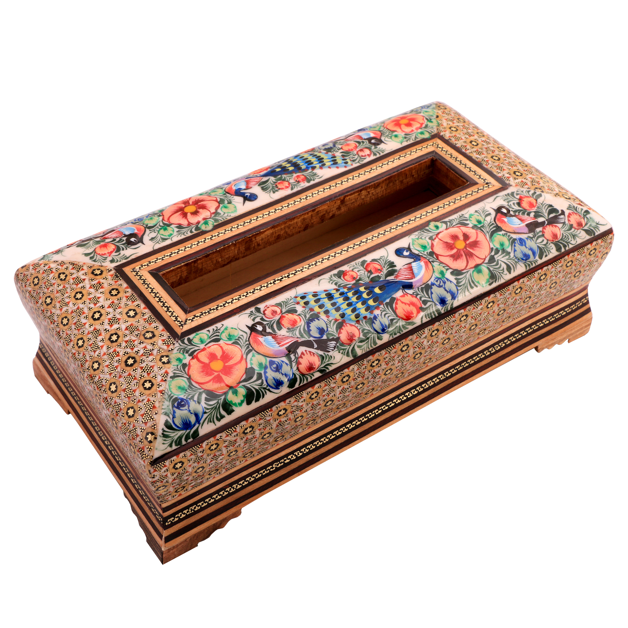 جعبه دستمال کاغذی خاتم کاری کد 1044