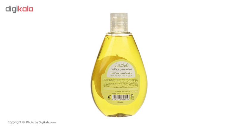 شامپو بدن نرم و مرطوب کننده درماکلین مدل عصاره شکوفه بهار نارنج حجم 300 میلی لیتر