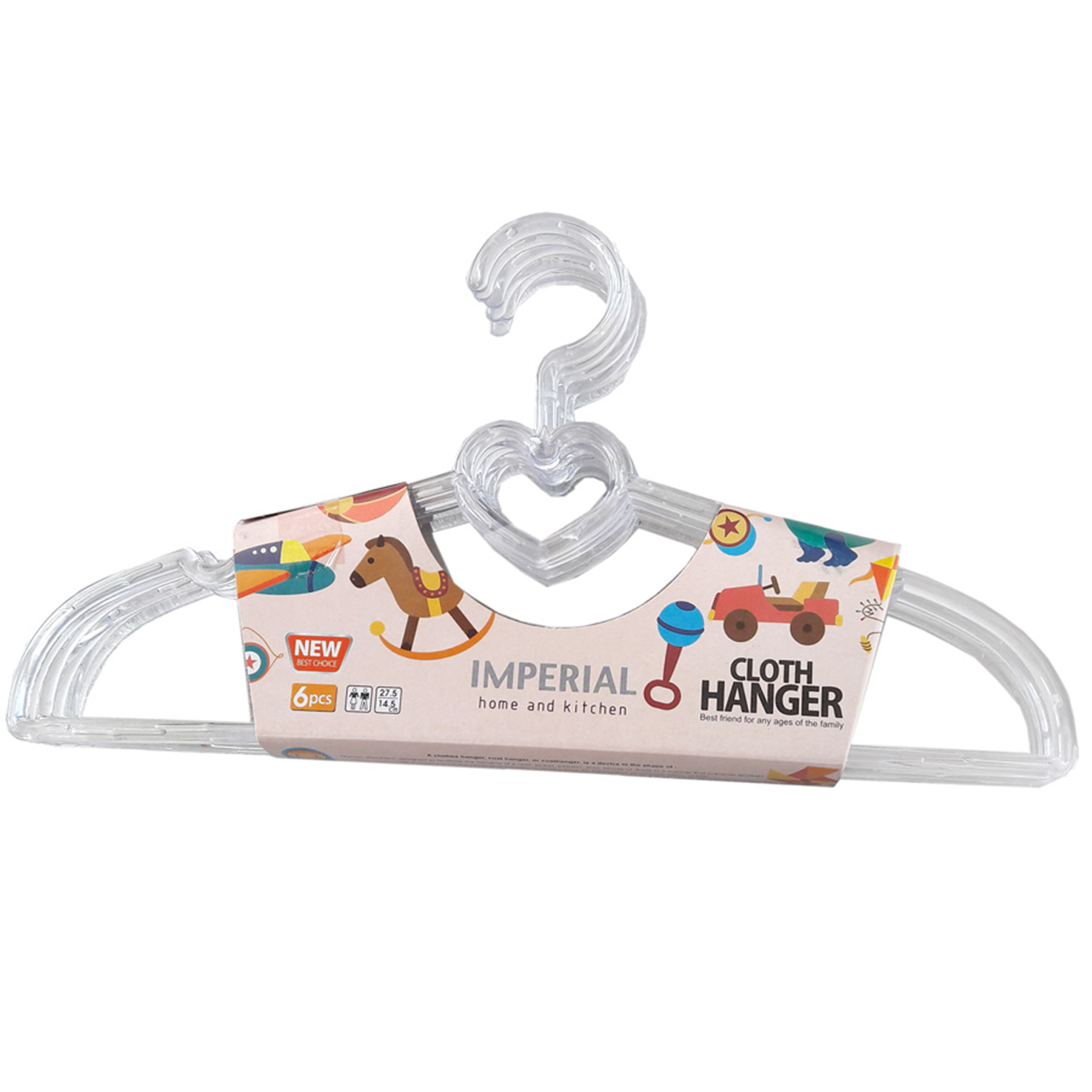 چوب لباسی امپریال طرح قلب کد GH7 مجموعه 6 عددی