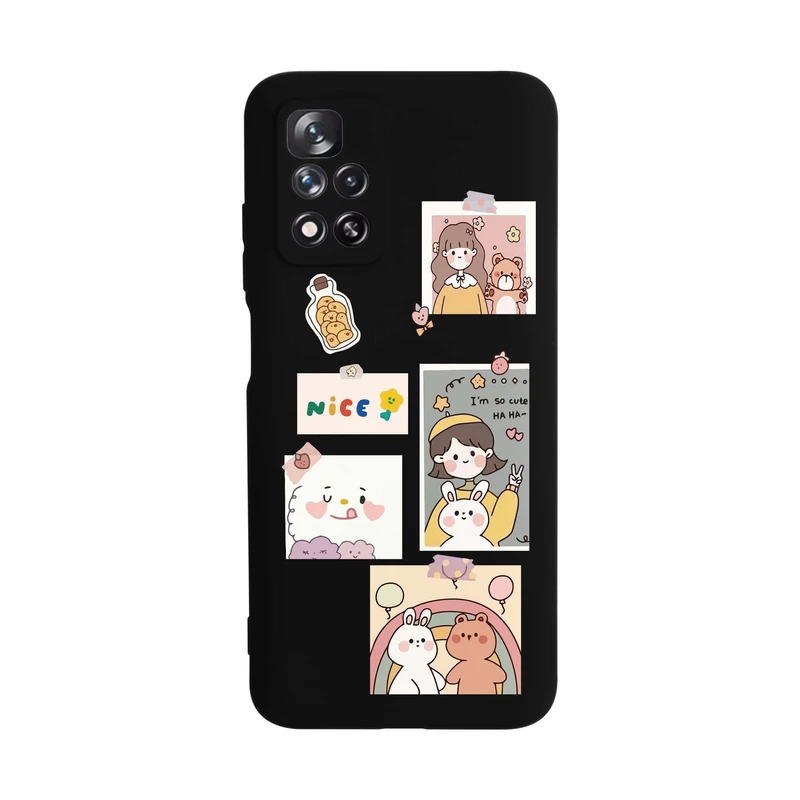 کاور قاب گارد طرح دختر و خرس کد t9164 مناسب برای گوشی موبایل شیائومی Redmi Note 11 5G / Poco M4 Pro 5G