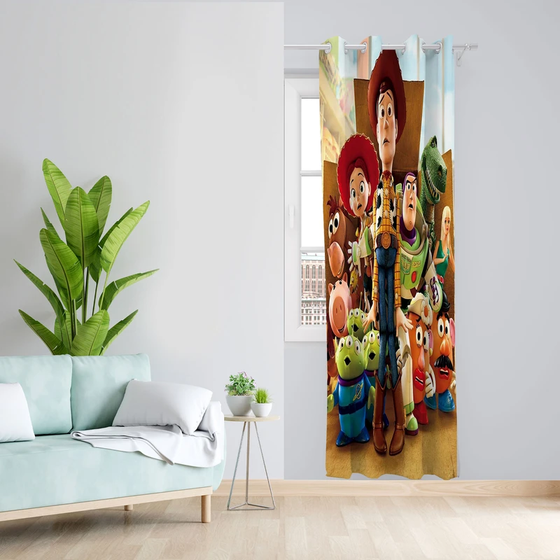  پرده مدل کارتون اسباب بازی ها مخمل پانچی کد 4125 سایز 140x200 سانتی متر