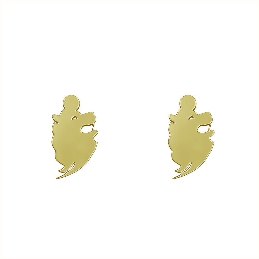 گوشواره طلا 18 عیار زنانه مدوپد مدل شیر کد GA1-13760 -  - 2