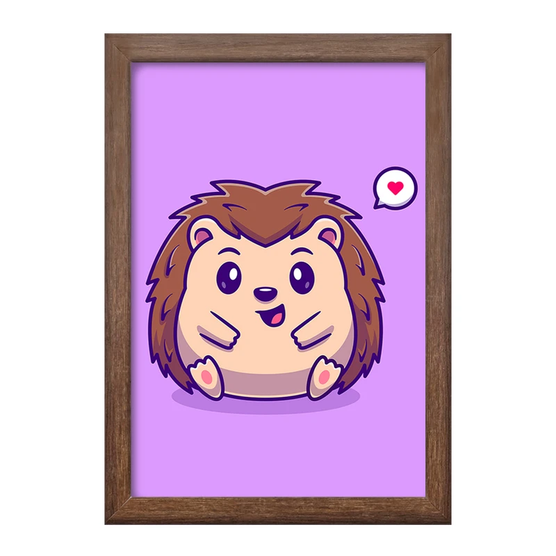 تابلو خندالو طرح حیوانات بامزه جوجه تیغی کد 29658