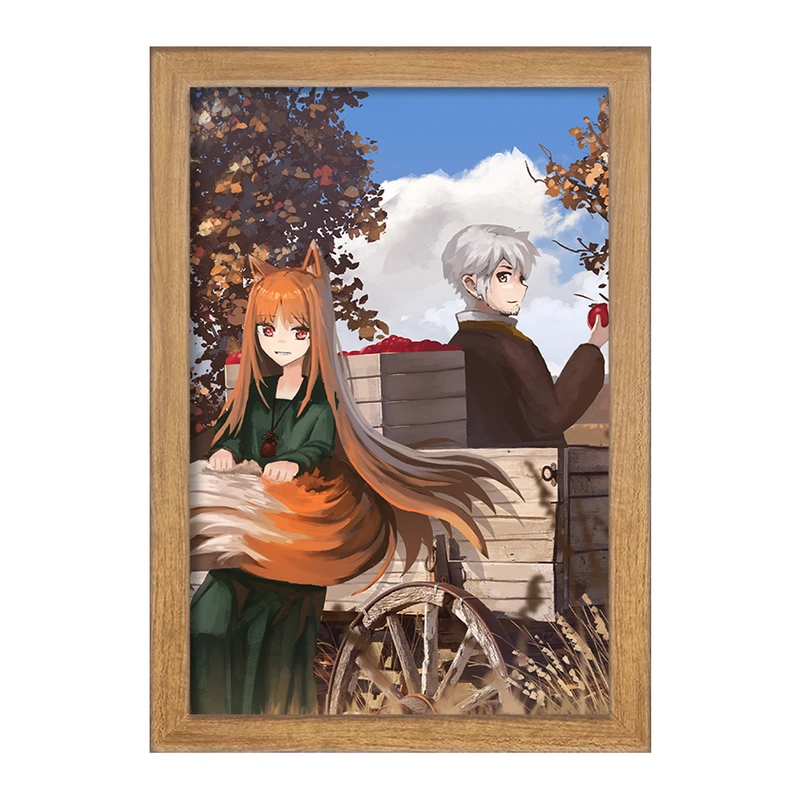 تابلو خندالو مدل هولو و کرافت انیمه ادویه و گرگ کد 36158