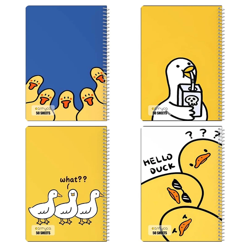 دفتر نقاشي 50 برگ کارنيکا طرح اردک کیوت Cute Duck کد 62953 مجموعه 4 عددی