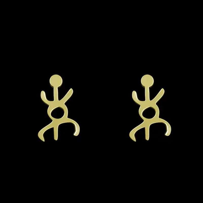 گوشواره طلا 18 عیار زنانه مدوپد مدل هندسی کد GA1-16139