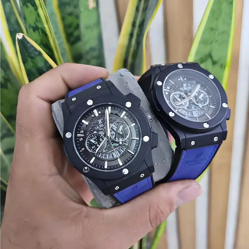 ست ساعت مچی عقربه ای   زنانه و مردانه مدل بیگ بنگ اسکلتون