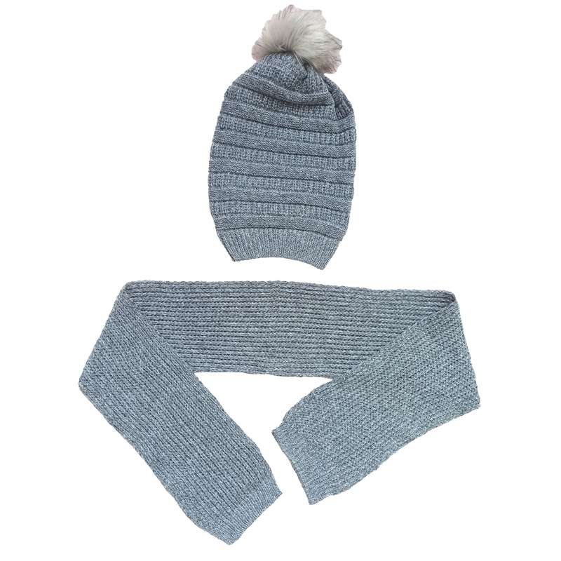 ست کلاه و شال گردن بافتنی مدل توپکی 07