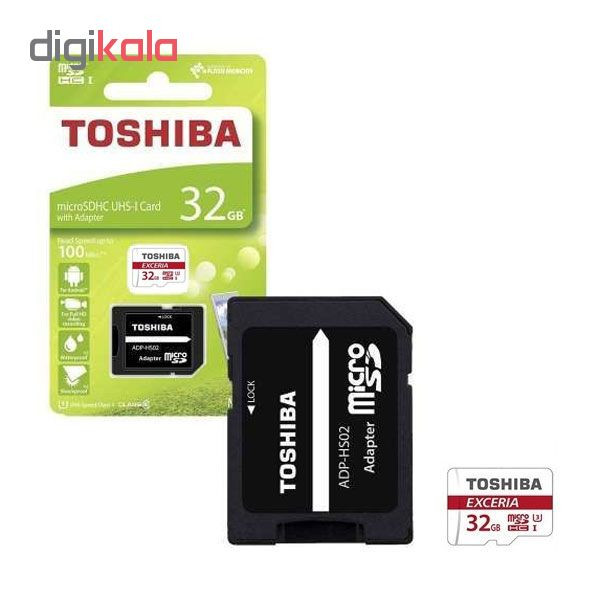 کارت حافظه microSDHC توشیبا مدل M301 کلاس 10 استاندارد UHS-I U3 سرعت 48MBps ظرفیت 32 گیگابایت به همراه آداپتور SD