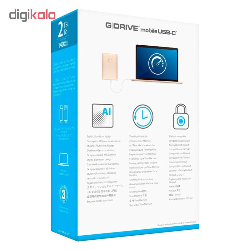 هارد اکسترنال جی - تکنولوژی مدل GDrive 0G10340 ظرفیت 2 ترابایت